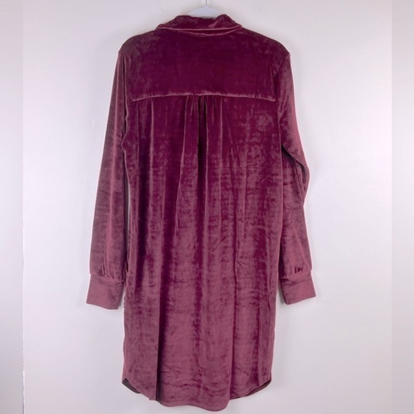 bobi | Velvet SPIN Collar Dress With Pockets Wine - Picture 5 of 10